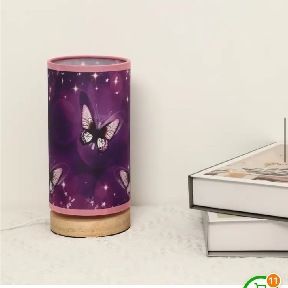 New in box wood based Butterfly night light or table size light